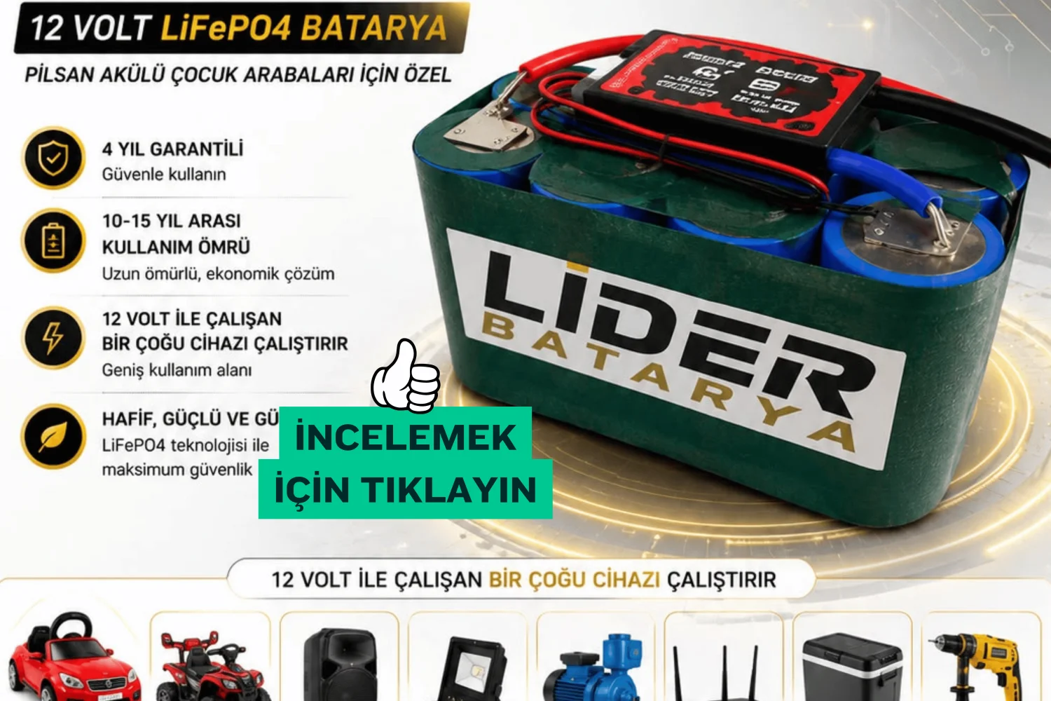 Çocuk Akülü Araç Bataryası